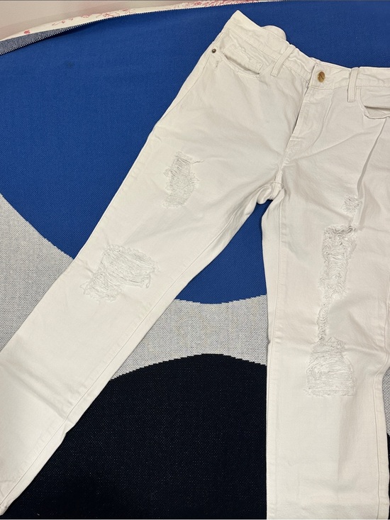 Frame Denim Denim - Frame la garçon Denim White Slim Distressed Women’s Jeans